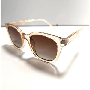 Sojos SJ2050 C5 Clear Beige Frame Sunglasses UV400 Size: 52-22-142 Square Style